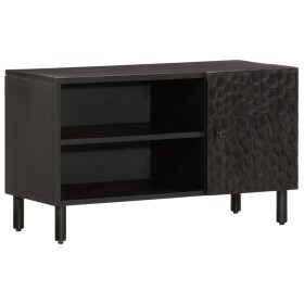 Mueble de TV madera maciza de mango negro 80x31x46 cm de , Muebles TV - Ref: Foro24-356834, Precio: 87,99 €, Descuento: %