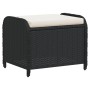 Garden stool with black synthetic rattan cushion 58x46x46 cm by , Outdoor ottomans - Ref: Foro24-365733, Price: 69,94 €, Disc...