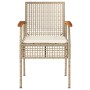 Garden chairs with cushion 2 pcs beige PE rattan and acacia wood by , Garden chairs - Ref: Foro24-366249, Price: 143,94 €, Di...