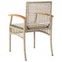 Garden chairs with cushion 2 pcs beige PE rattan and acacia wood by , Garden chairs - Ref: Foro24-366249, Price: 143,94 €, Di...