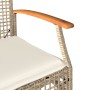 Garden chairs with cushion 2 pcs beige PE rattan and acacia wood by , Garden chairs - Ref: Foro24-366249, Price: 143,94 €, Di...