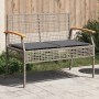 Garden bench with gray synthetic rattan and acacia wood cushion by , garden benches - Ref: Foro24-366256, Price: 102,86 €, Di...