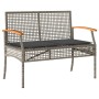 Garden bench with gray synthetic rattan and acacia wood cushion by , garden benches - Ref: Foro24-366256, Price: 102,86 €, Di...