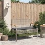 Garden bench with gray synthetic rattan and acacia wood cushion by , garden benches - Ref: Foro24-366256, Price: 102,86 €, Di...