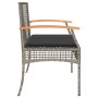 Garden bench with gray synthetic rattan and acacia wood cushion by , garden benches - Ref: Foro24-366256, Price: 102,86 €, Di...