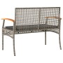 Garden bench with gray synthetic rattan and acacia wood cushion by , garden benches - Ref: Foro24-366256, Price: 102,86 €, Di...