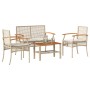 Set muebles de jardín 4 piezas y cojines ratán sintético beige de , Conjuntos de jardín - Ref: Foro24-366268, Precio: 226,94 ...