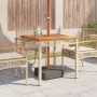 Garden table synthetic rattan beige acacia wood 80x80x75 cm by , Garden tables - Ref: Foro24-366275, Price: 127,75 €, Discoun...