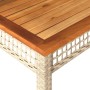 Garden table synthetic rattan beige acacia wood 80x80x75 cm by , Garden tables - Ref: Foro24-366275, Price: 127,75 €, Discoun...