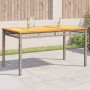 Garden table synthetic rattan gray acacia wood 140x80x75 cm by , Garden tables - Ref: Foro24-366277, Price: 177,27 €, Discoun...