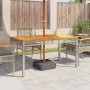 Garden table synthetic rattan gray acacia wood 140x80x75 cm by , Garden tables - Ref: Foro24-366277, Price: 177,27 €, Discoun...