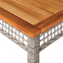 Garden table synthetic rattan gray acacia wood 140x80x75 cm by , Garden tables - Ref: Foro24-366277, Price: 177,27 €, Discoun...