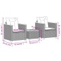 Tisch und Stühle mit Kissen 3 Stück PE-Rattan, schwarzes Akazienholz von , Gartensets - Ref: Foro24-366313, Preis: 190,79 €, ...