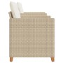 Tisch und Stühle mit Kissen 3 Stück PE Rattan beige Akazienholz von , Gartensets - Ref: Foro24-366311, Preis: 193,36 €, Rabat...