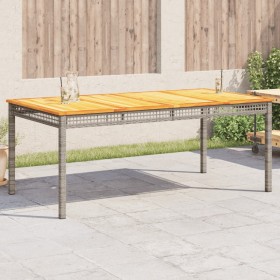 Mesa de jardín ratán sintético madera acacia gris 180x90x75 cm de , Mesas de jardín - Ref: Foro24-366280, Precio: 227,99 €, D...