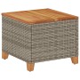 Garden table synthetic rattan gray acacia wood 45x45x37 cm by , Garden tables - Ref: Foro24-366326, Price: 58,67 €, Discount: %