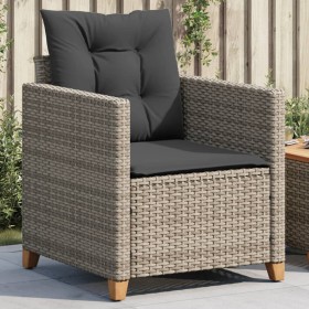 Garden armchair with gray synthetic rattan cushions by , Garden chairs - Ref: Foro24-366318, Price: 117,99 €, Discount: %