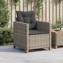 Garden armchair with gray synthetic rattan cushions by , Garden chairs - Ref: Foro24-366318, Price: 117,70 €, Discount: %