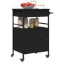 Carrito de cocina de madera de ingeniería negro 56x43x89,5 cm de , Carros de cocina y comedor - Ref: Foro24-842391, Precio: 1...