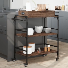 Oak brown engineered wood kitchen cart 81.5x41x92.5cm by , Kitchen and dining carts - Ref: Foro24-842345, Price: 78,99 €, Dis...