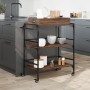 Oak brown engineered wood kitchen cart 81.5x41x92.5cm by , Kitchen and dining carts - Ref: Foro24-842345, Price: 79,30 €, Dis...