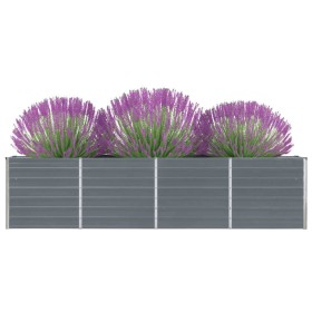 Elevated planter gray galvanized steel 320x40x77 cm by vidaXL, Pots and planters - Ref: Foro24-47048, Price: 87,28 €, Discoun...