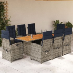 9-teiliges Garten-Essset mit beigen Kissen aus synthetischem Rattan von , Gartensets - Ref: Foro24-3212282, Preis: 1,00 €, Ra...