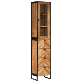 Iron and solid acacia wood bathroom cabinet 40x27x190 cm by , bathroom vanities - Ref: Foro24-3217118, Price: 389,83 €, Disco...