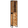 Iron and solid acacia wood bathroom cabinet 40x27x190 cm by , bathroom vanities - Ref: Foro24-3217118, Price: 390,99 €, Disco...