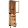 Iron and solid acacia wood bathroom cabinet 40x27x190 cm by , bathroom vanities - Ref: Foro24-3217118, Price: 390,99 €, Disco...