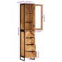 Iron and solid acacia wood bathroom cabinet 40x27x190 cm by , bathroom vanities - Ref: Foro24-3217118, Price: 390,99 €, Disco...