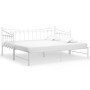 Estructura de sofá cama extraíble de metal blanco 90x200 cm de vidaXL, Camas y somieres - Ref: Foro24-324759, Precio: 157,18 ...