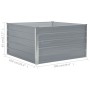 Gray galvanized steel elevated planter 100x100x45 cm