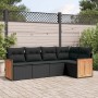 5-teiliges Gartenmöbel-Set und schwarze synthetische Rattankissen von , Gartensets - Ref: Foro24-3260025, Preis: 360,33 €, Ra...