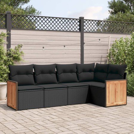 5-piece garden furniture set and black synthetic rattan cushions by , Garden sets - Ref: Foro24-3260025, Price: 360,33 €, Dis...