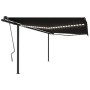 Manual retractable awning with anthracite gray LED 4x3 cm by , Awnings - Ref: Foro24-3070144, Price: 574,12 €, Discount: %