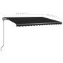 Manual retractable awning with anthracite gray LED 4x3 cm by , Awnings - Ref: Foro24-3070144, Price: 574,12 €, Discount: %