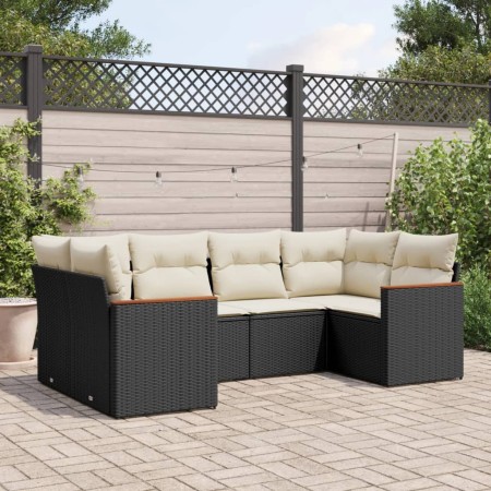 6-piece garden sofa set and black synthetic rattan cushions by , Garden sets - Ref: Foro24-3258661, Price: 401,47 €, Discount: %