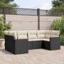 6-teiliges Gartensofa-Set und schwarze synthetische Rattankissen von , Gartensets - Ref: Foro24-3258661, Preis: 401,47 €, Rab...