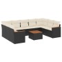 Gartensofa-Set 10-teilig mit schwarzen synthetischen Rattankissen von , Gartensets - Ref: Foro24-3258682, Preis: 591,98 €, Ra...