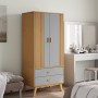 OLDEN wardrobe solid pine wood gray and brown 76.5x53x172 cm by , Wardrobes - Ref: Foro24-358595, Price: 287,69 €, Discount: %