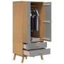 Armario OLDEN madera maciza pino gris y marrón 76,5x53x172 cm de , Armarios roperos - Ref: Foro24-358595, Precio: 287,69 €, D...