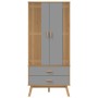 Armario OLDEN madera maciza pino gris y marrón 76,5x53x172 cm de , Armarios roperos - Ref: Foro24-358595, Precio: 287,69 €, D...