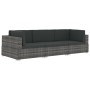 Garden sofa set with 3-piece synthetic rattan gray cushions by vidaXL, Garden sets - Ref: Foro24-47266, Price: 278,91 €, Disc...