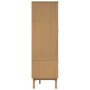 Armario OLDEN madera maciza pino gris y marrón 76,5x53x172 cm de , Armarios roperos - Ref: Foro24-358595, Precio: 287,69 €, D...