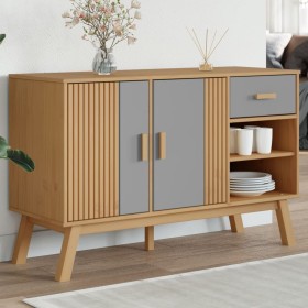 OLDEN sideboard solid pine wood gray and brown 114x43x73.5 cm by , Sideboards - Ref: Foro24-358607, Price: 154,94 €, Discount: %