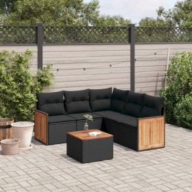 6-piece garden sofa set and black synthetic rattan cushions by , Garden sets - Ref: Foro24-3260046, Price: 416,99 €, Discount: %