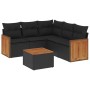 6-teiliges Gartensofa-Set und schwarze synthetische Rattankissen von , Gartensets - Ref: Foro24-3260046, Preis: 403,96 €, Rab...