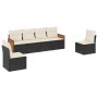 6-teiliges Gartensofa-Set und schwarze synthetische Rattankissen von , Gartensets - Ref: Foro24-3259942, Preis: 363,41 €, Rab...