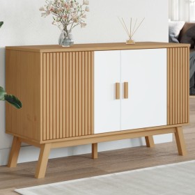 OLDEN sideboard solid white and brown pine wood 114x43x73.5cm by , Sideboards - Ref: Foro24-358611, Price: 164,04 €, Discount: %